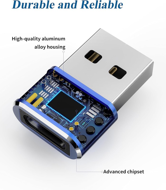 USB C Female to USB Male Adapter Type C to USB USB-C to A Converter- 4Pk, Blue gallery