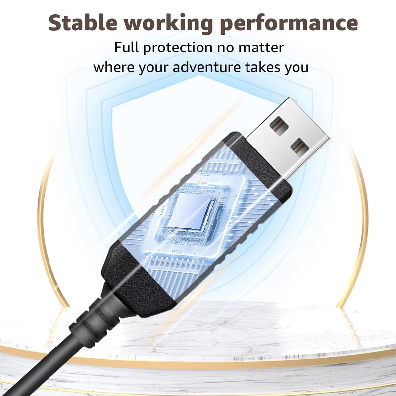 USB to DC3.5 Plug Power Cable for Radar Detectors, 8.2FT 5V-12V USB Power Cab... gallery