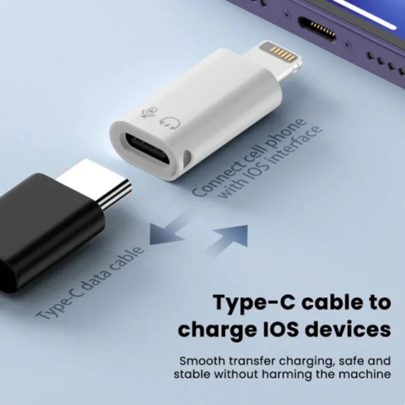 2X USB Type C Female to iOS Male Adapter For iPhone 14/13/12/11/XR/XS/SE 3 gallery