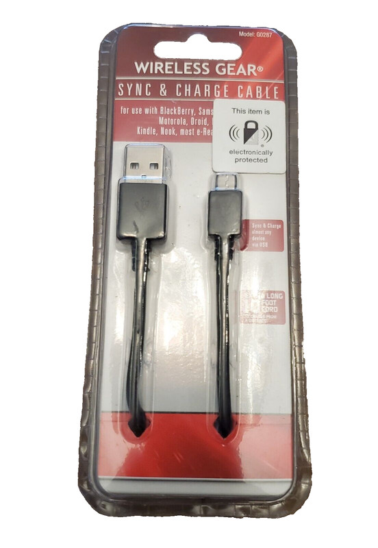 Wireless Gear 10 FT Sync & Charge Cable USB-C Devices Adult New Black Electronic