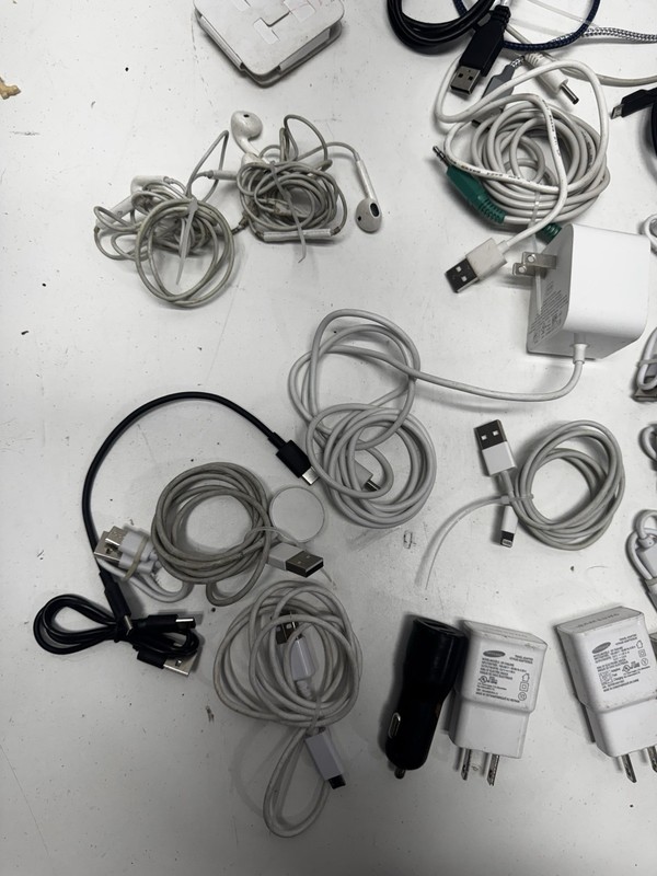 Large 30+ Lot of Apple Samsung Chargers, Adapters, Headphones and More gallery