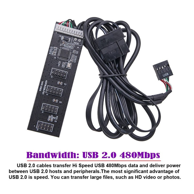 USB2.0 Motherboard Cable 9pin 10pin USB 2.0 Header 1 to 4 Female with IDE Pow... gallery