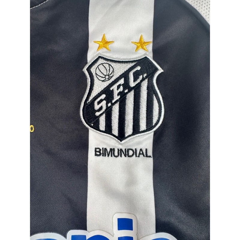 Santos FC Soccer Jersey Umbro Panasonic No Name Mens Size XL Black White gallery