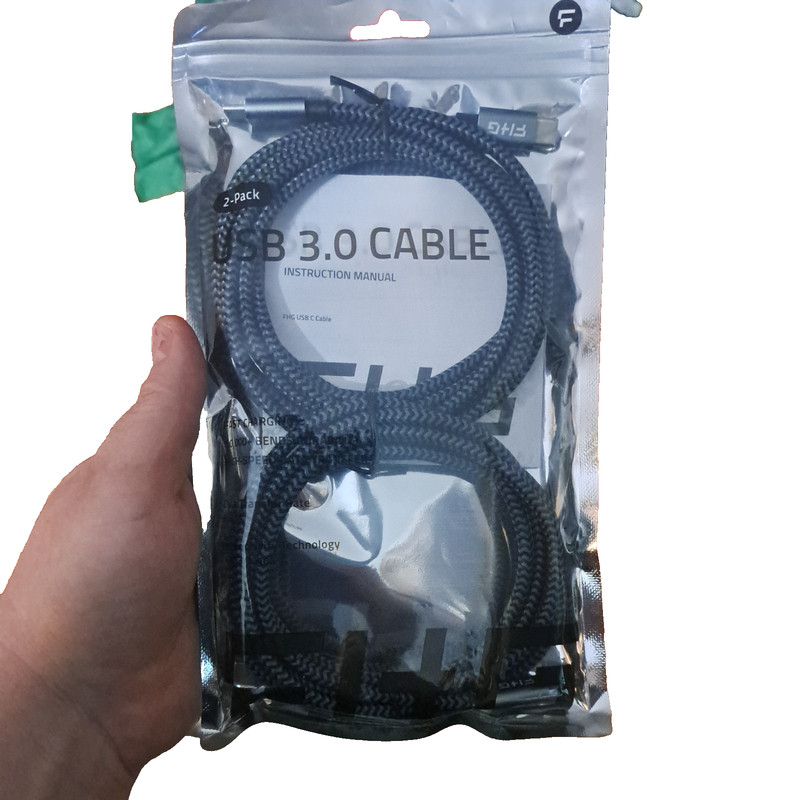 2 Pack 6ft USB C Charger Cable – Fast Charging Cords-Braided nylon – black -60w