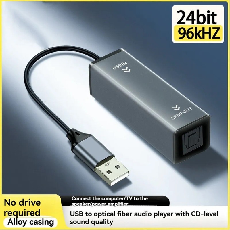 Cubilux USB A to TOSLINK Optical Fiber Audio Adapter USB to SPDIF Original GH AU gallery