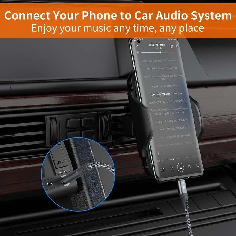 Adaptador USB C a Jack 3.5mm Audio Aux 4ft Tipo C a Auricular Auto Estereo Cable gallery
