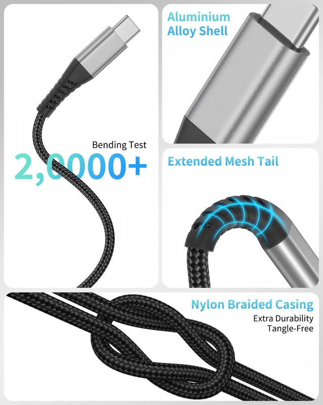 6 inch Short USB C to C Cable, 2Pack 0.5FT iPhone Type C 0.5 Feet, Black gallery