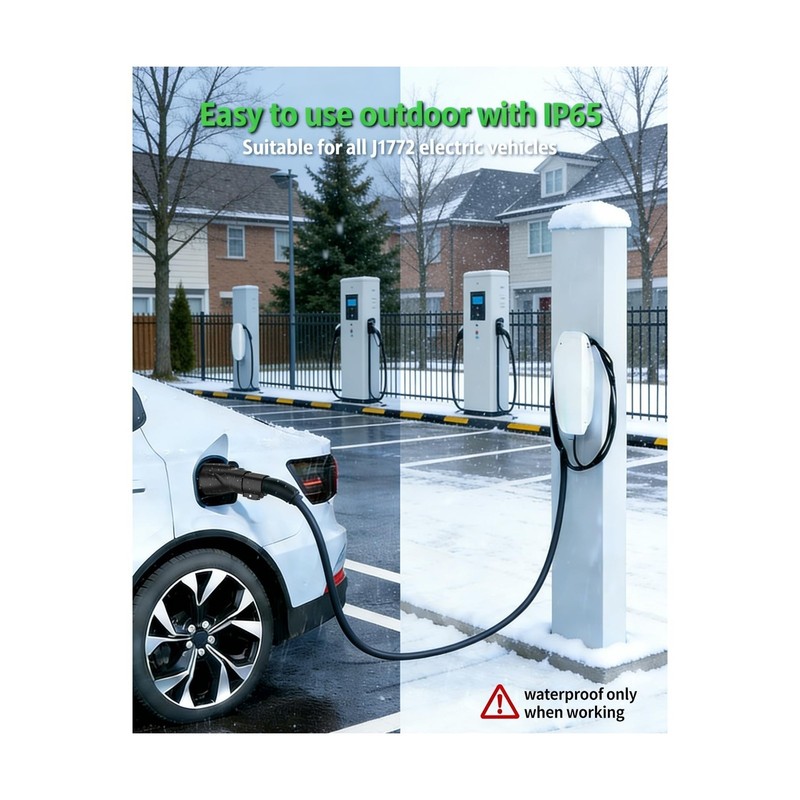 Nacs to J1772 Adapter - Portable - 80A 250V - IP65 - Fit For Tesla gallery