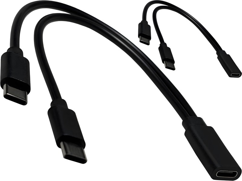 2-Pack USB C Splitter 1 in 2 Out USBC Power Charging Y Cable 7.9 Inch (Charge…