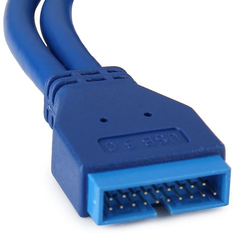 Dual Port USB 3.0 A Male To 20 Pin Male Motherboard Extension Cable 5Gbps PC gallery