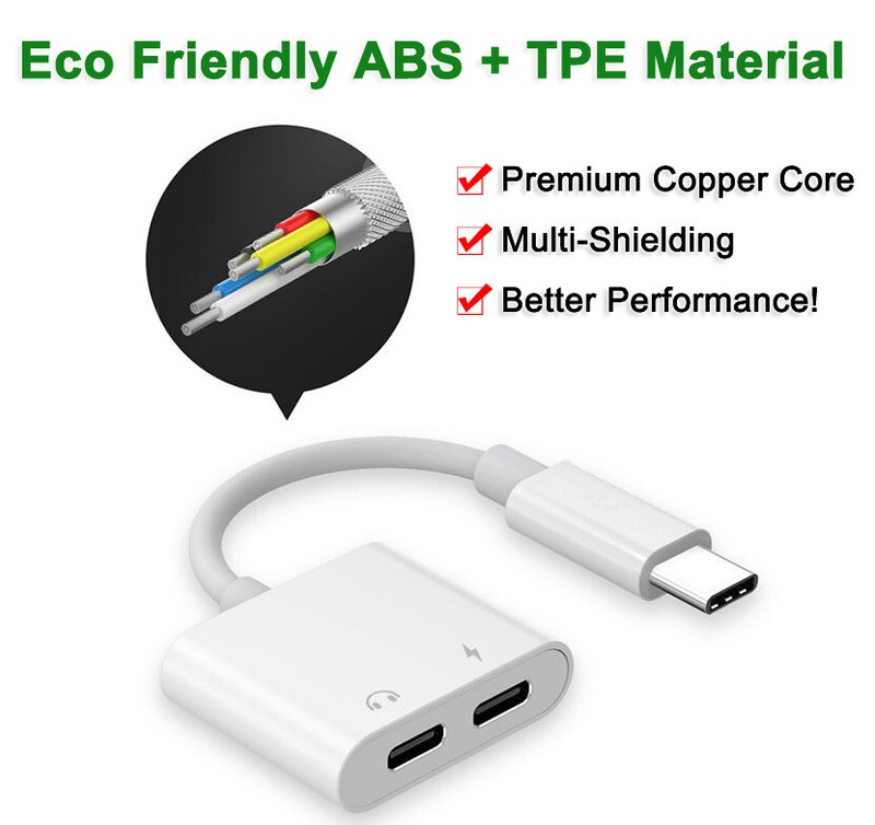 USB-C to 3.5mm Audio Port PD3.0 Fast Charger Adapter For OPPO Reno 7 6 5 4 z AU gallery