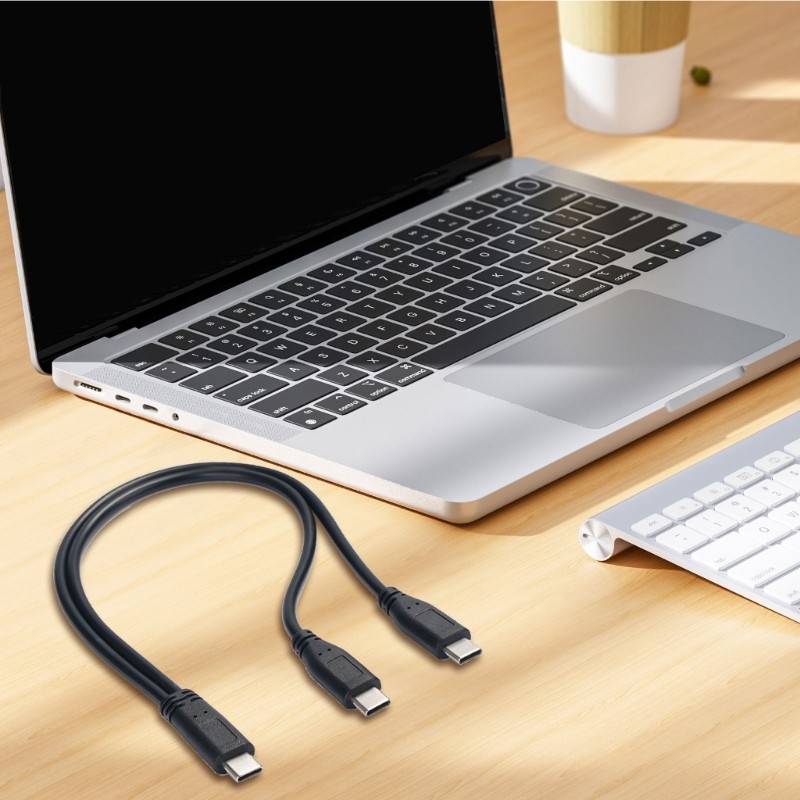 30cm USB Type C to Two Type C Male Cable Fast Speed Charging Cord for Phones gallery