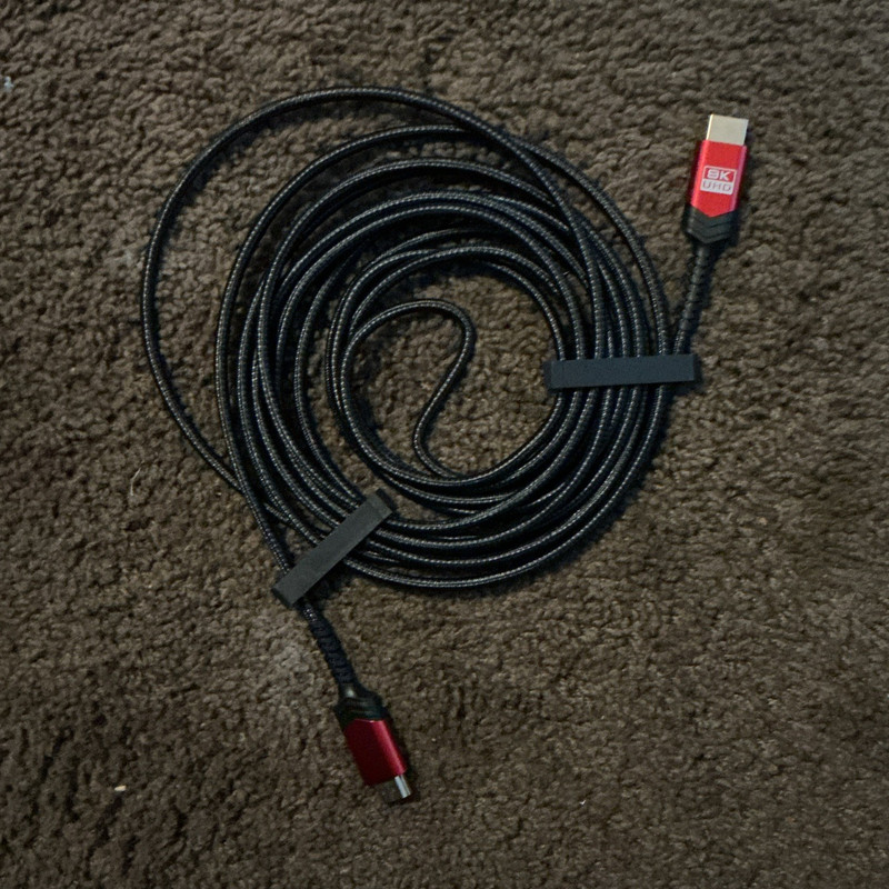 JSAUX USB-C to USB-C Braided Nylon Charging Cable 6.6ft Black/Red