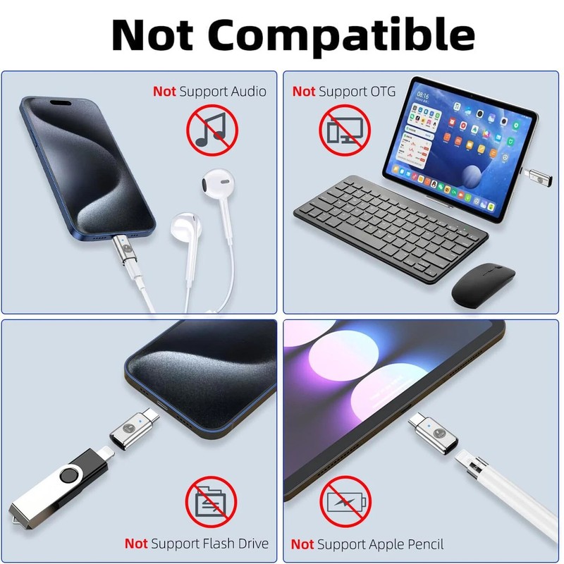 35W USB-C Male to iOS Female Adapter + lanyard For iPhone 16 15 Pro Max Plus lot gallery