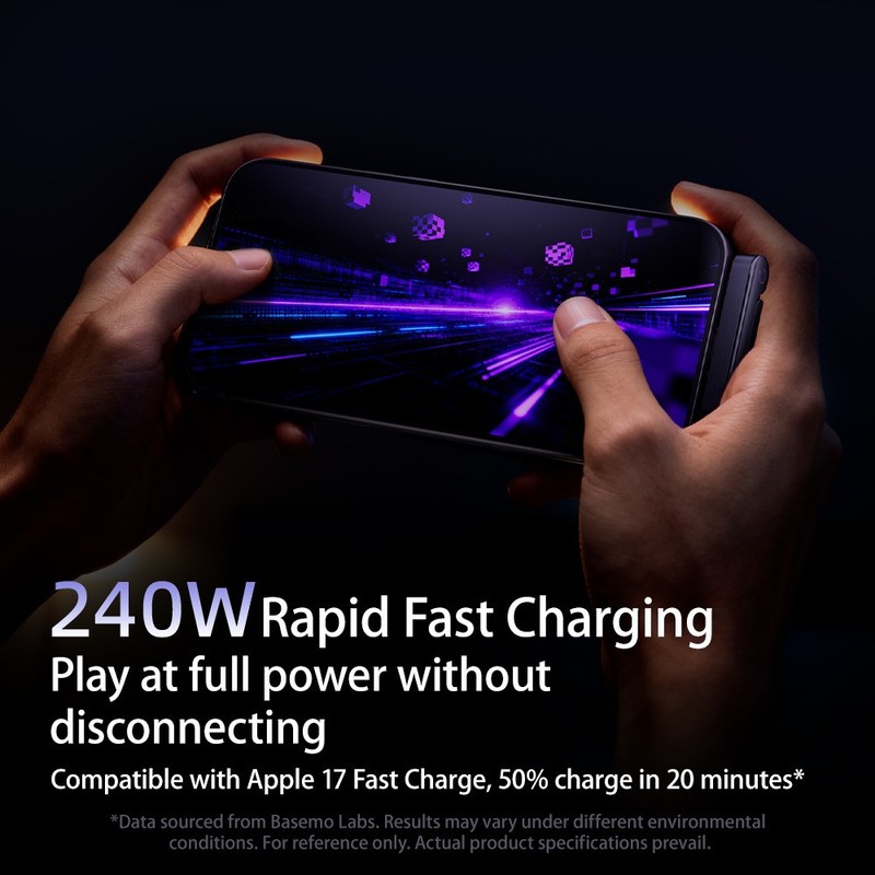 5FT 240W Braided Fast Charging Cord USB C Charger Cable + Invisible Phone Stand gallery