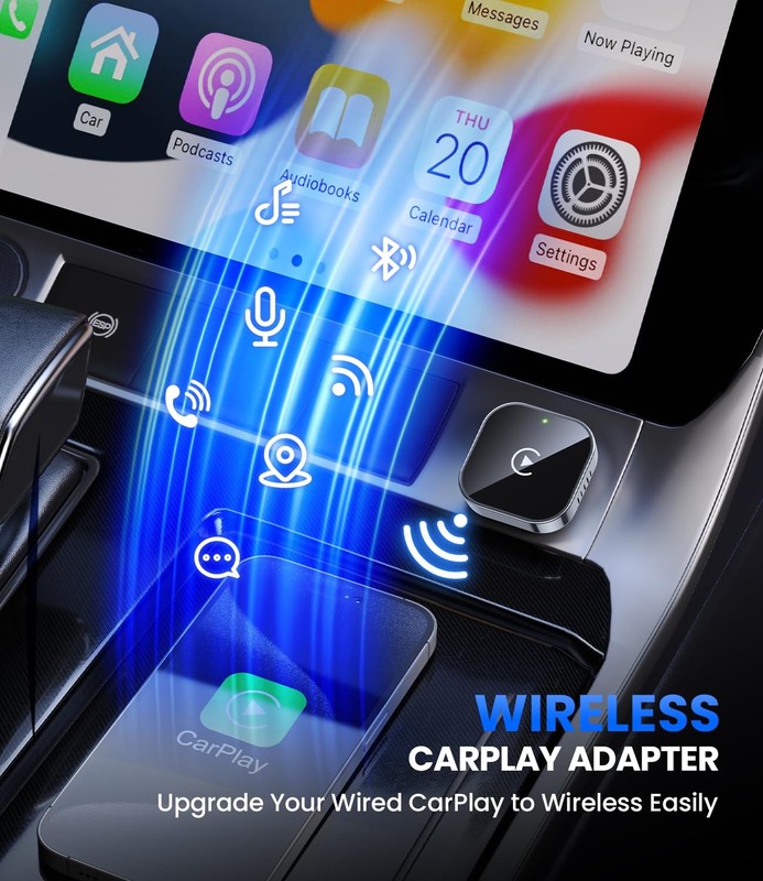 Wireless CarPlay Adapter for iPhone (2026 Upgraded), Mini Plug & Play for Car... gallery