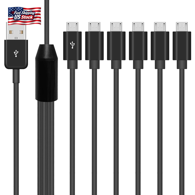 Poyiccot Micro USB Splitter Cable, Multi 6 in 1 USB 2.0 Type a Male to 6 Micro U