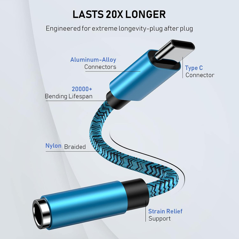 S25FE USB C to 3.5Mm Aux Audio Adapter Dongle Cable Cord for Android Galaxy A17 gallery