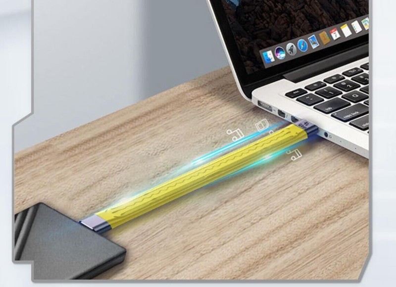 USB Type C Male to Male Flat Cable 14CM Data Transmission Max 40Gbps PD 100W 5A gallery