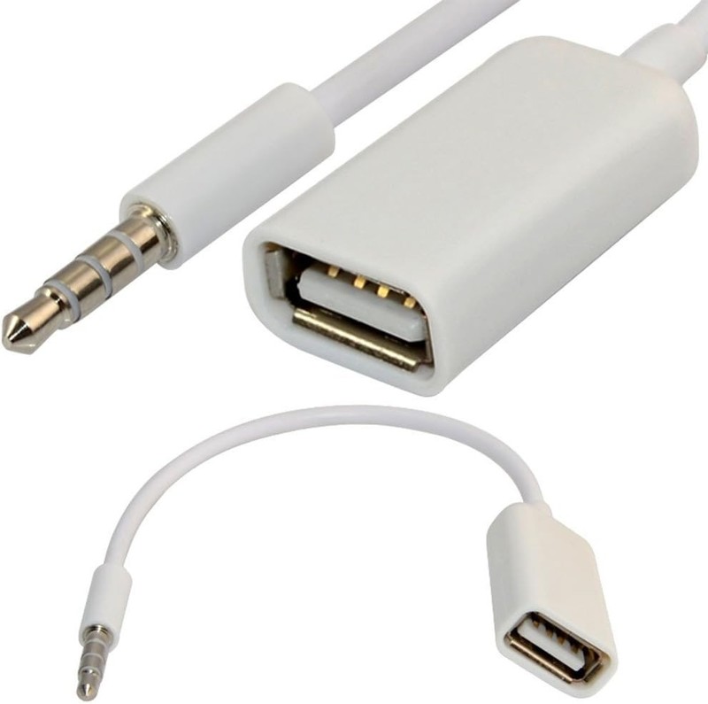 3.5mm Male AUX Audio Plug Jack to USB 2.0 Female Converter Cable Cord