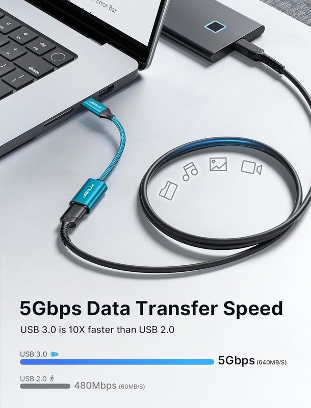 JSAUX USB-C to USB 3.0 Adapter Dual Pack High-Speed Data Transfer gallery