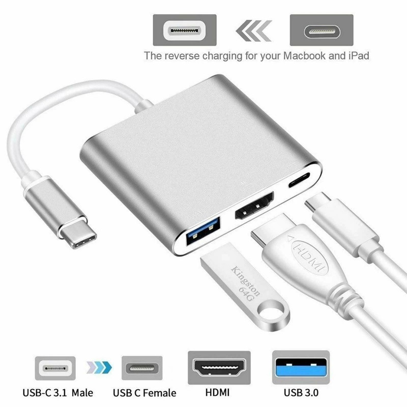 NEW USB Type C to HDMI HDTV TV Cable Adapter Converter For Macbook Android Phone