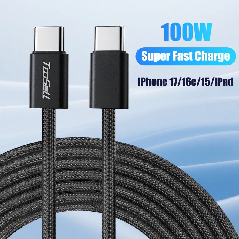 1 Black Data SYNC Cable USB-C Fast Charger Cable For Android Iphone 17 16 Ipad gallery