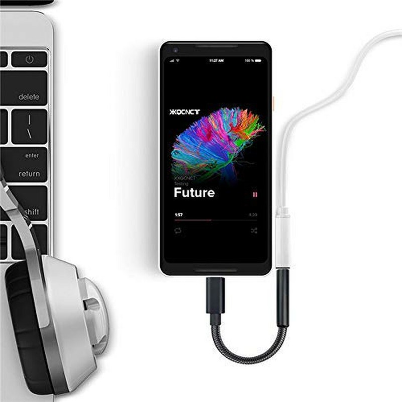 USB-C to 3.5mm Adapter, Short Nylon Braided Headphones Adapter Connector Cable gallery