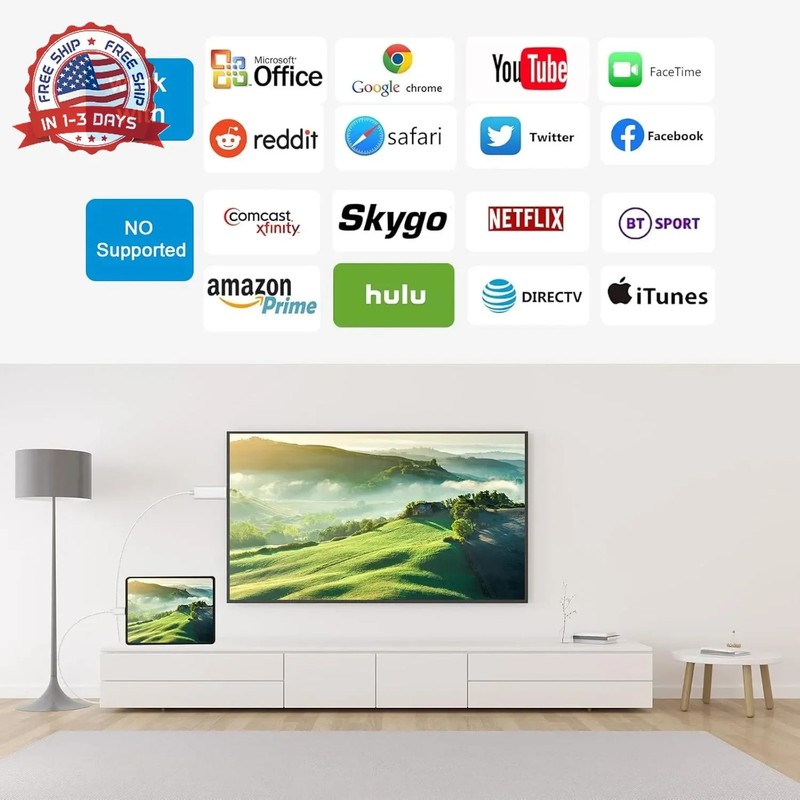 [Apple MFi Certified] Apple Lightning to HDMI Cable Adapter for iPhone to TV, 10 gallery