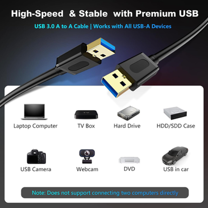USB 3.0 Male to Male Cable 6Ft, Gold Plated Connector for Hard Drive Enclosure gallery