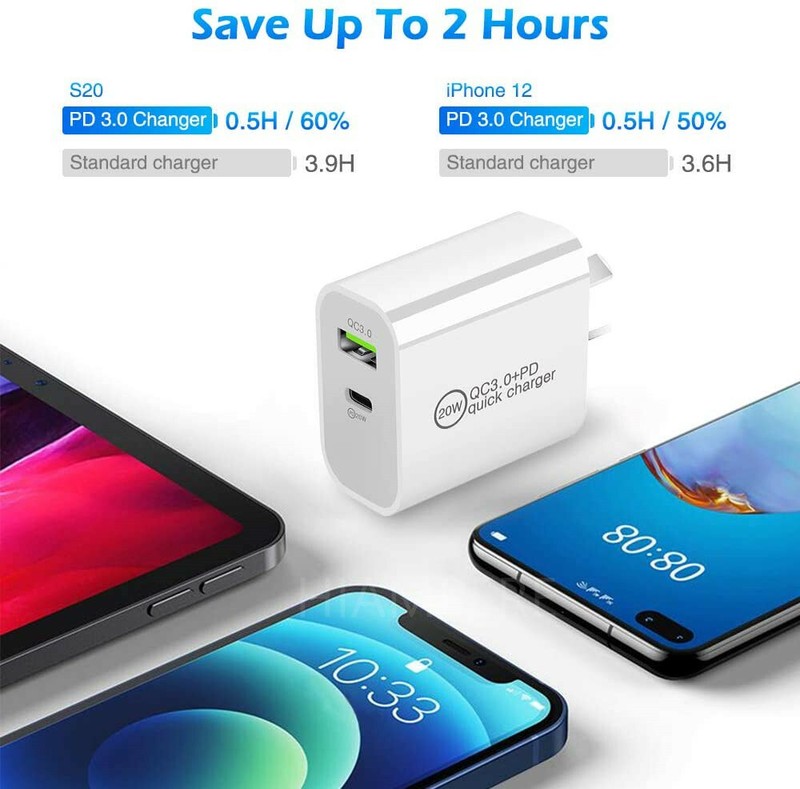 Type C 20W PD Fast Charger Adapter USB C To iPhone Cable For iPhone 14/13/12/11 gallery