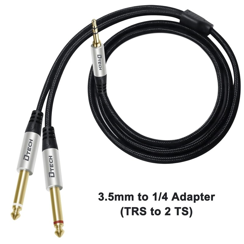 5ft 3.5mm to 1/4 Adapter Audio Stereo Cable TRS 1/8 to Dual Quarter Inch TS 6.35 gallery