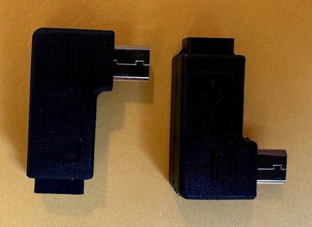 Pair 90 Degree Micro Left and Right Angle USB Female Plug Adapter Ships Free US