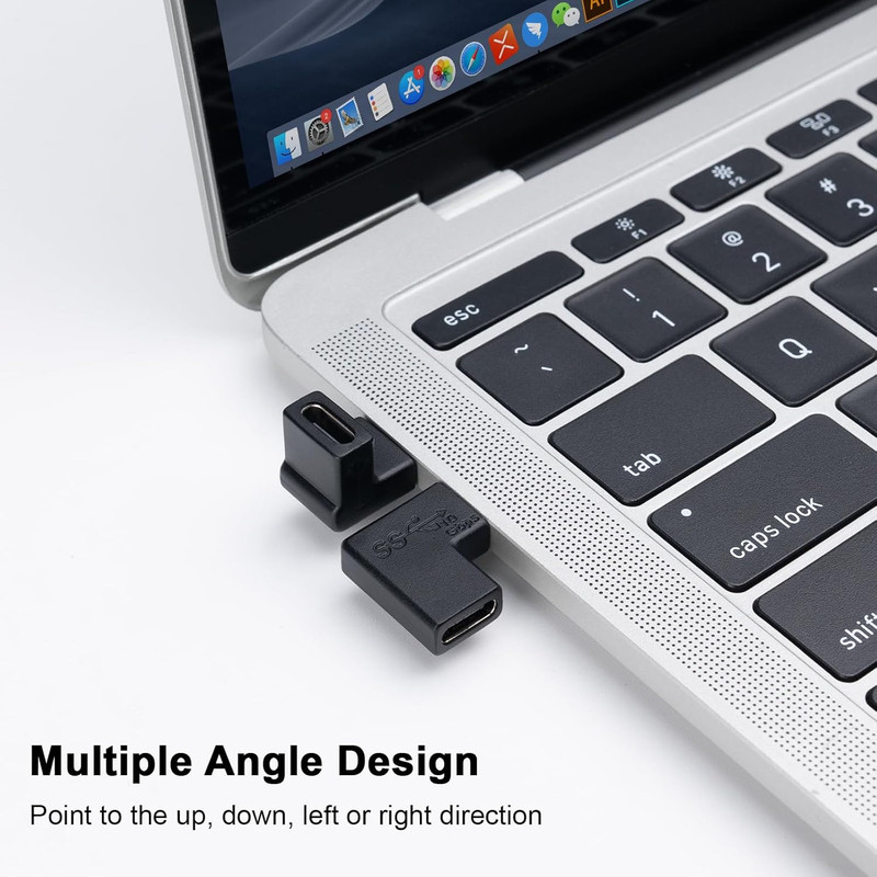 USB C 180 Degree Adapter 4Pack, USB C U Shape Adapter, 180 Degree Angled USB 3.1 gallery
