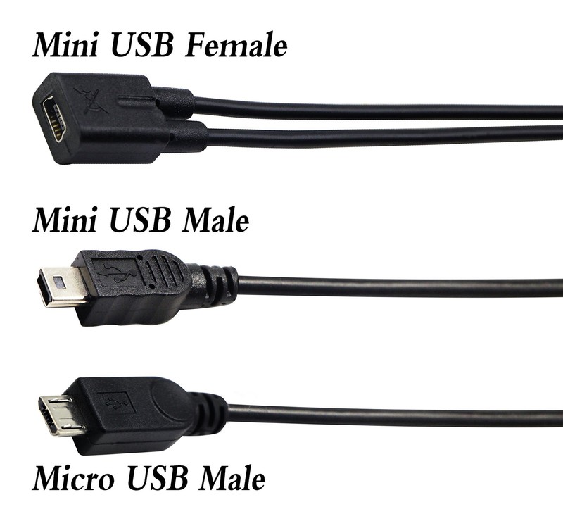 Mini USB Splitter Extender Cable Mini USB 2.0 Female to Mini USB 2.0 & Micro ... gallery