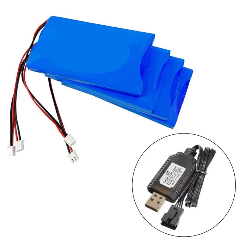 2Pcs USB Charger Cable for 7.4V LiPos Battery SM2.0 4P Connectors Charging Cable gallery