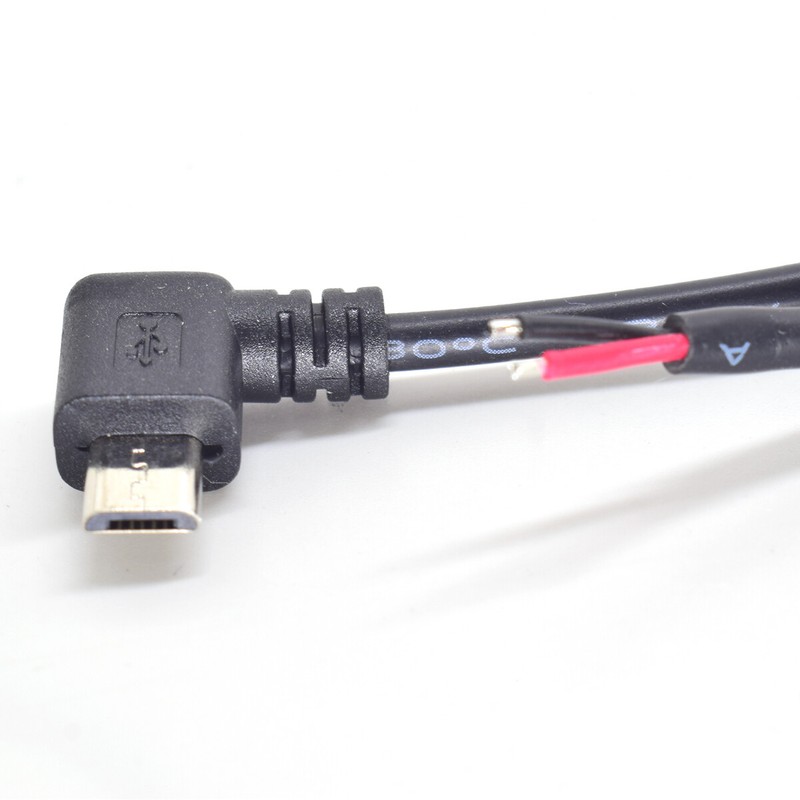5pcs 50cm Angle 90D Micro USB Male to Open-end 2 Wires 20AWG Power Charge Cable gallery