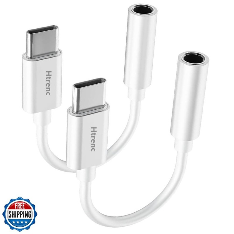 USB C to 3.5mm Headphone Jack Adapter for iPhone 16/16 Pro/15/15 Pro/Pro Max/