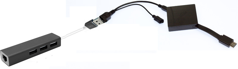 3 PORT USB HUB LAN Ethernet connector & OTG adapter for Amazon Fire (Gen 2 3 &4) gallery