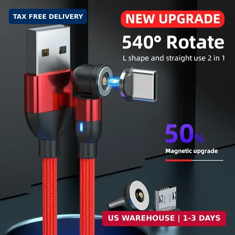 Magnetic Charging Cable 3-Pack 540° Rotation Magnetic Phone Charger Cable with L gallery