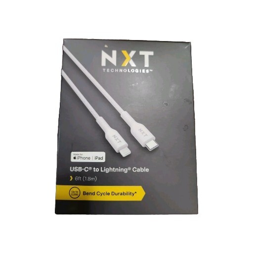 USB-C To Lightning cable 4ft For Apple. White Cable