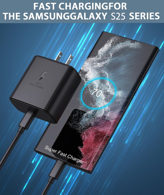 45W Super Fast Charger USB C- 45 Watt Type C Samsung 45w 6ft, Black gallery