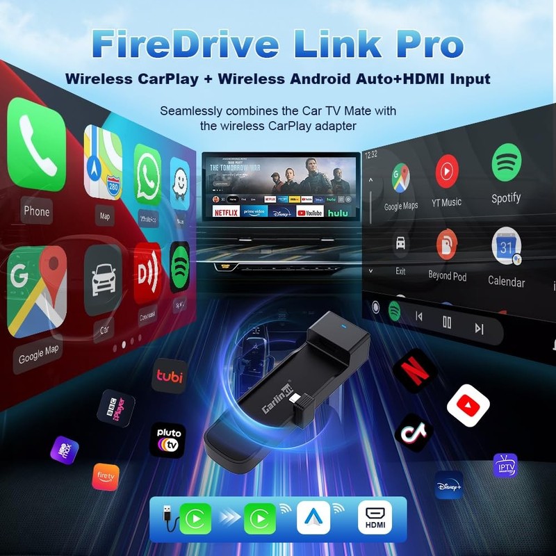 Carlinkit FireDrive Link Pro Car TV Converter, Wireless CarPlay Adapter with ... gallery