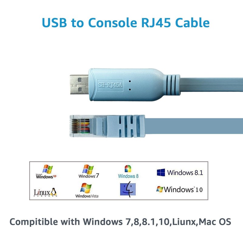 SH-RJ45A USB to RJ45 Console Cable with FTDI Chip for Cisco NETGEAR Routers/S... gallery