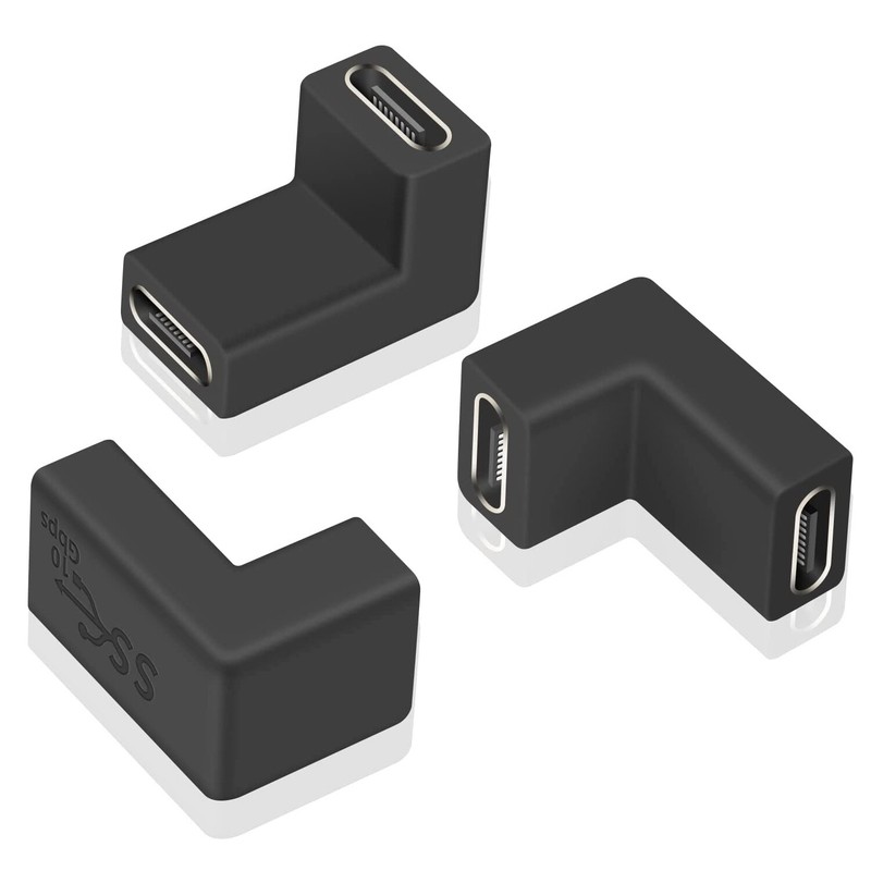 10 USB Type C 3.1 Female to Female Up Angled Coupler Extension Adapter Connector