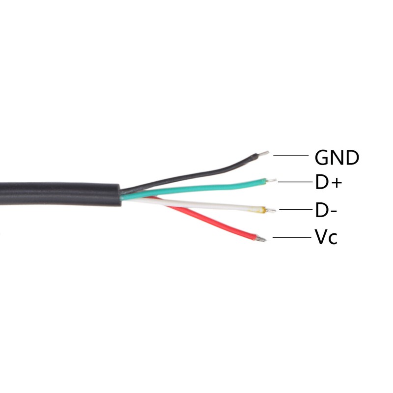 2pcs 50cm USB 2.0 A male 4-Pin 4 wire Power Pigtail Bare Cable DIY 5V/1A gallery