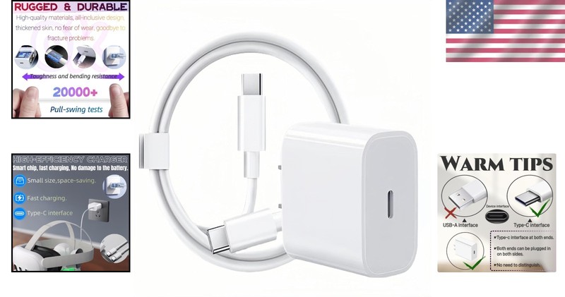 Durable 5FT USB-C Charging Cable for Oculus Quest 2 & VR Headsets - Fast Charge gallery