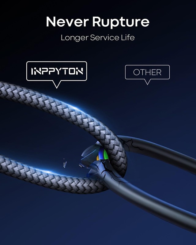 40ft Extra Long USB-C to USB-A 2.0 Cable - Durable Double Nylon Braided Charg... gallery