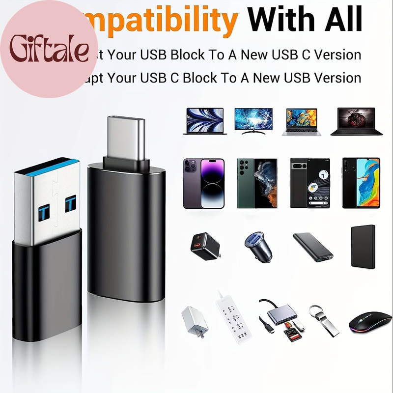 4 Pack USB to USB C OTG Adapter, 2Pack Type C Female to a Male Charger Converter gallery