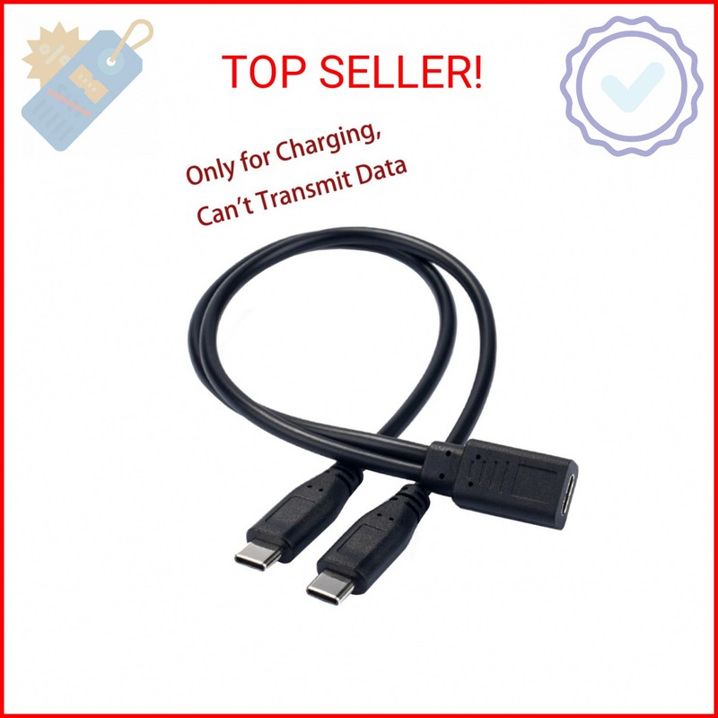 Qaoquda USB C Splitter Charge Cable,1 Feet USB Type C 1 Female to 2 Dual Male Y gallery